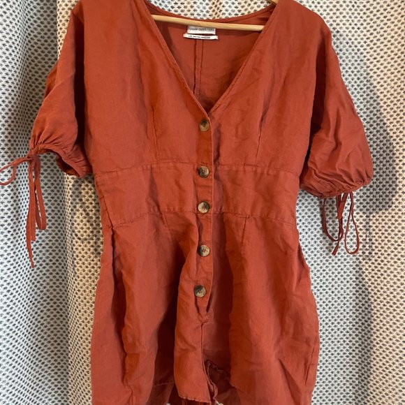 Urban Outfitters Burnt Orange Romper Dress - Picture 2 of 5